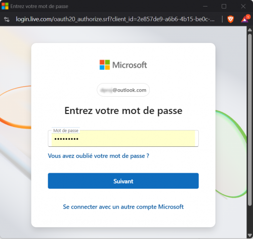 Authentification Outlook.com