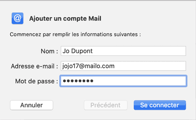 Ajouter un compte Mail